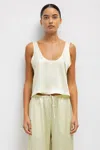 Leset Barb Scoop Tank Top In Citrine In Citrine