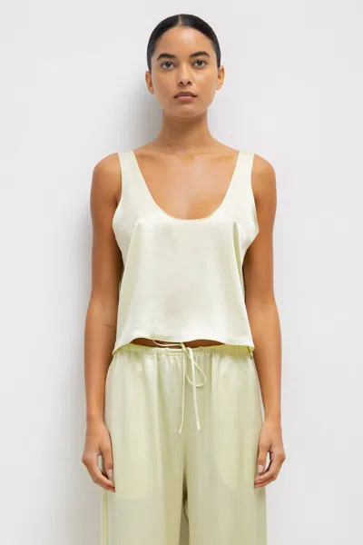 Leset Barb Scoop Tank Top In Citrine In Green