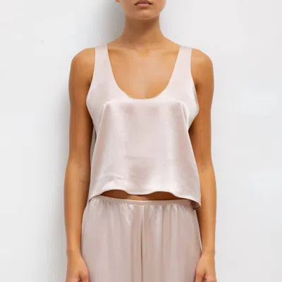 Leset Barb Scoop Tank In Sakura In Pink