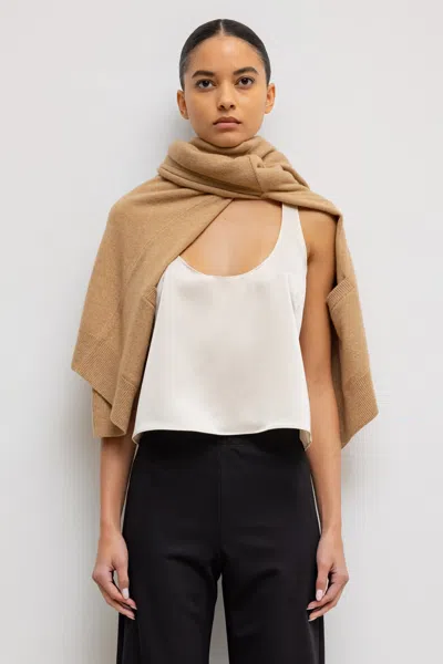 Leset Barb Scoop Tank In White