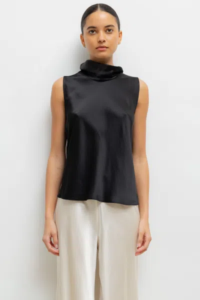Leset Barb Sleeveless Cowl Neck In Black