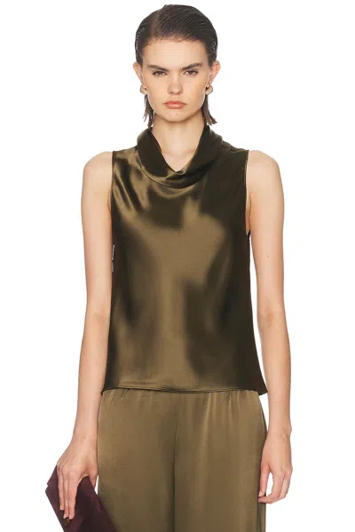 Leset Barb Sleeveless Cowl Neck Blouse In Neutral