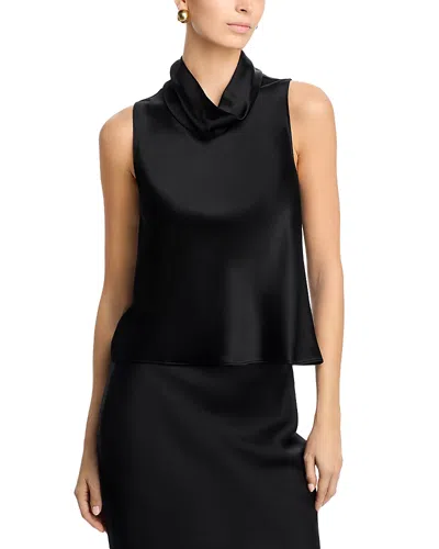 Leset Barb Sleeveless Cowl Neck Top In Black