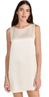 Leset Barb Satin Tunic Top In Creme