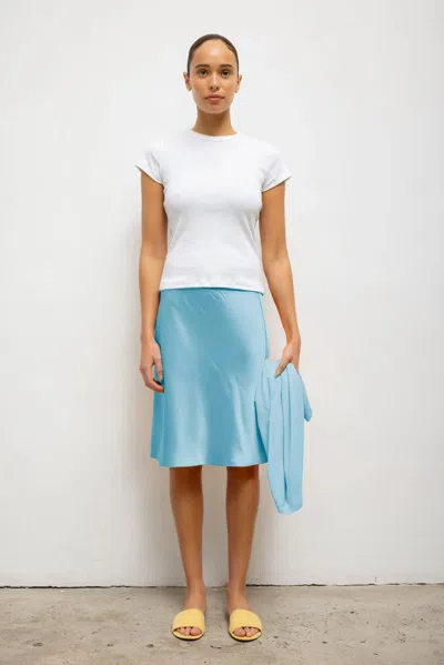 Leset Barb Slip Skirt In Blue