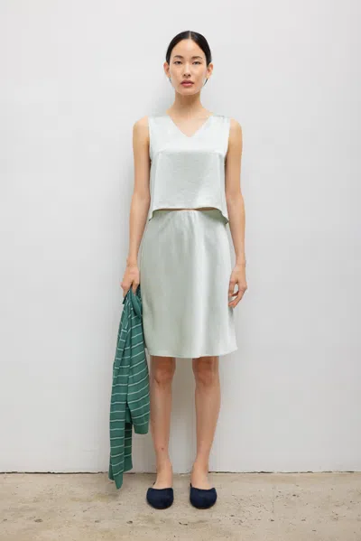 Leset Barb Slip Skirt In Green