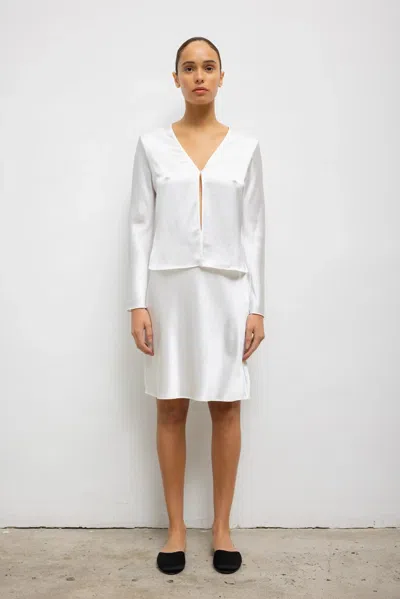 Leset Barb Slip Skirt In White
