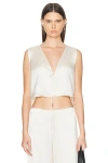 Leset Barb Tie Top Creme In Creme