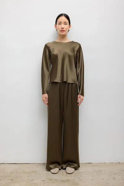 Leset Barb Wide Leg Pant In Brown