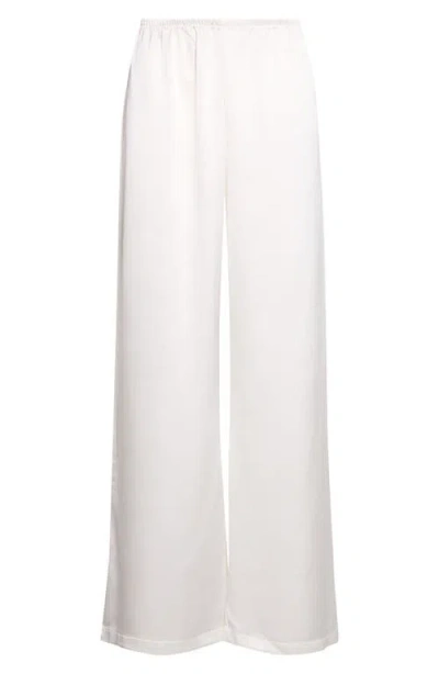Leset Barb Wide Leg Satin Pants In Neutral