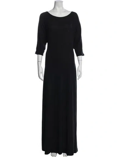 Pre-owned Leset Bateau Neckline Long Dress In Black