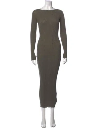 Pre-owned Leset Bateau Neckline Long Dress W/ Tags In Green
