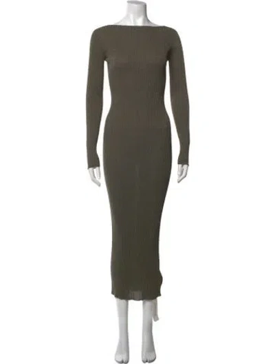 Pre-owned Leset Bateau Neckline Long Dress W/ Tags In Green