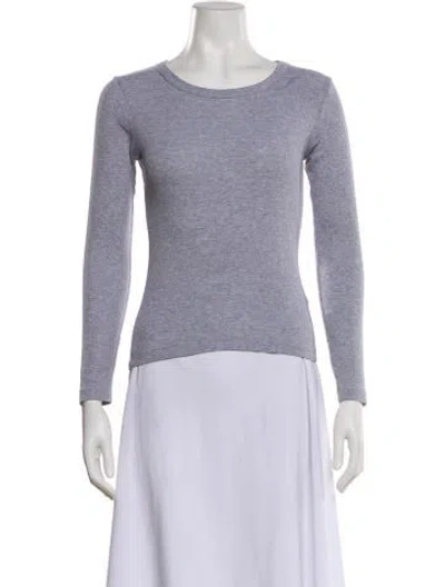 Pre-owned Leset Bateau Neckline Long Sleeve Top In Multi