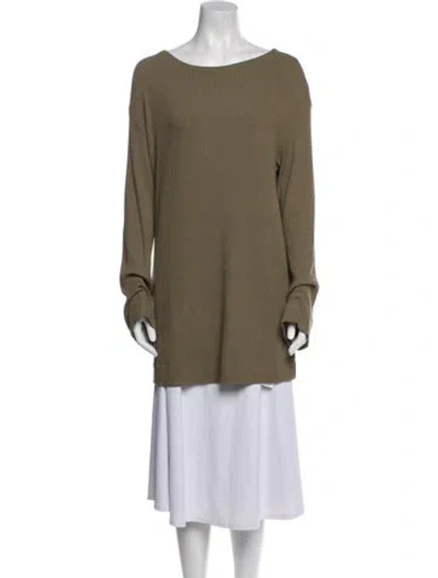 Pre-owned Leset Bateau Neckline Long Sleeve Tunic W/ Tags In Green