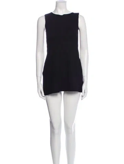 Pre-owned Leset Bateau Neckline Mini Dress In Black