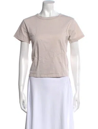 Pre-owned Leset Bateau Neckline Short Sleeve T-shirt In Neutral