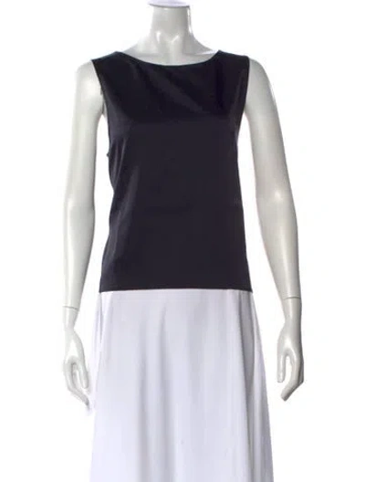 Pre-owned Leset Bateau Neckline Sleeveless Top W/ Tags In Black