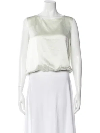 Pre-owned Leset Bateau Neckline Sleeveless Top In White