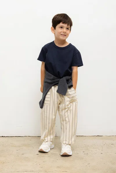 Leset Bebe Margo Stripe Pocket Pant In White