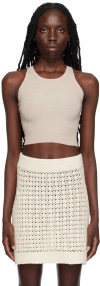 Leset Beige Grace Tank Top In Oatmeal