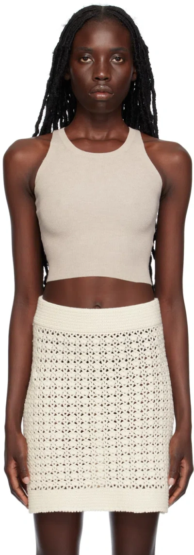 Leset Beige Grace Tank Top In Oatmeal