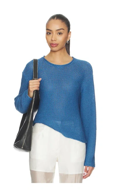 Leset Ben Open-knit Cotton Sweater In Blue