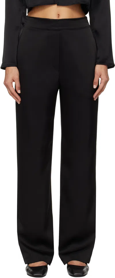Leset Black Barb High Waist Straight Leg Trousers