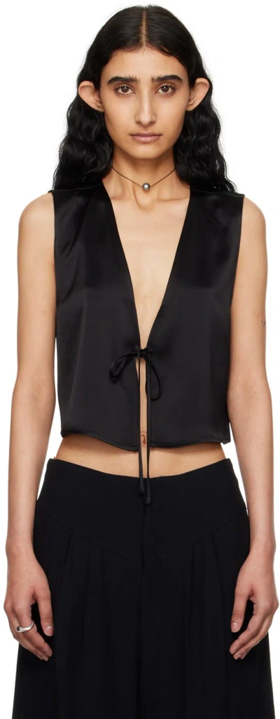 Leset Black Barb Tie Camisole