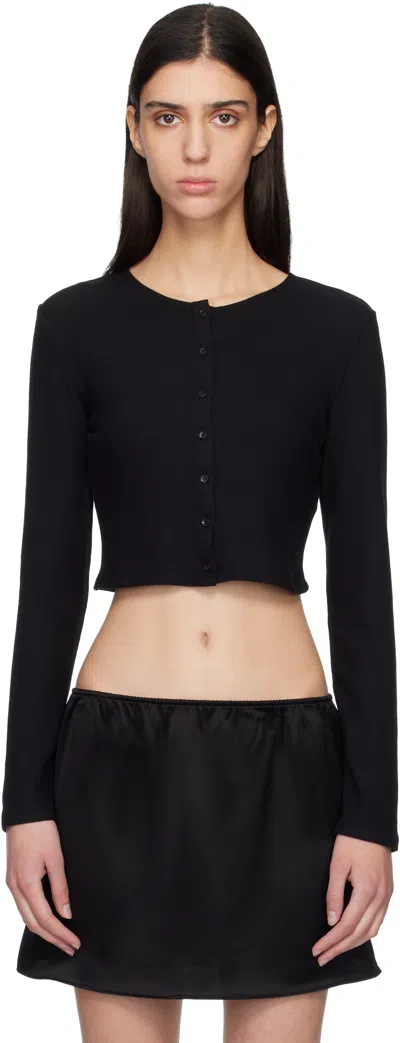 Leset Lauren Cropped Cardigan Ii In Black