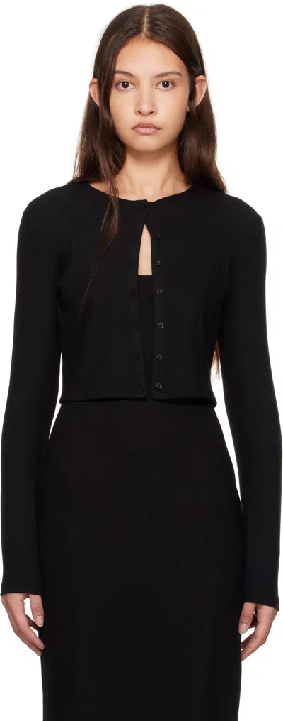 Leset Lauren Cropped Cardigan Ii In Black