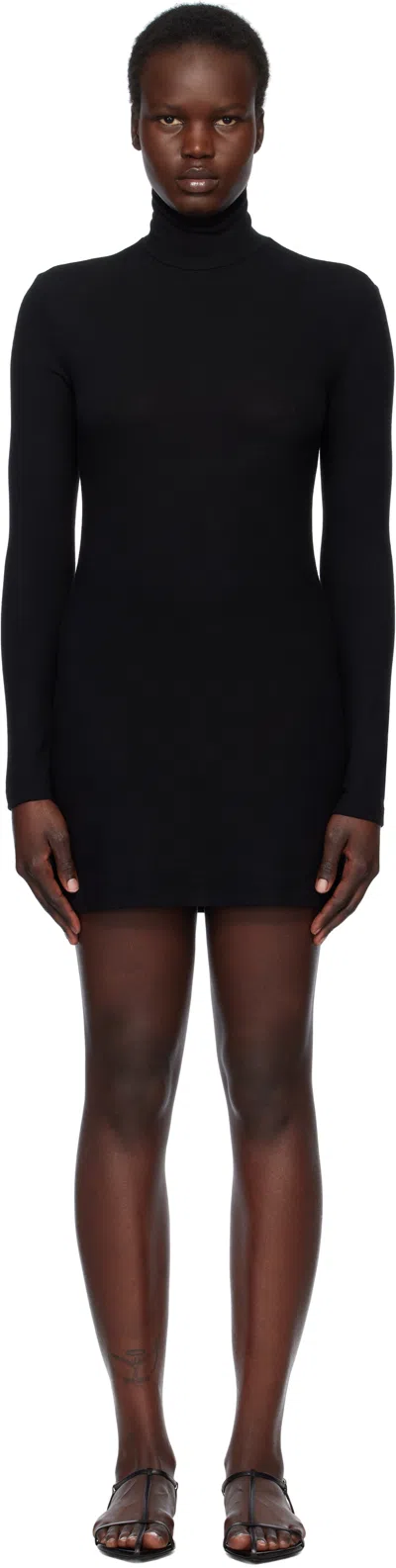 Leset Black Lauren Turtleneck Minidress