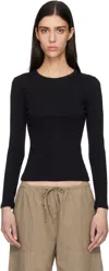Leset Black Nando Slim Fit Long Sleeve T-shirt