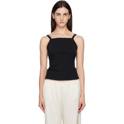 Leset Black Nando Square Neck Tank Top