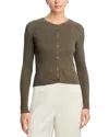 Leset Blake Rib Crew Cardigan In Green