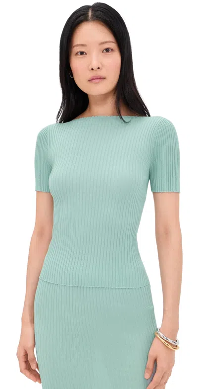 Leset Blake Rib Short Sleeve Tee Mirage In Gray
