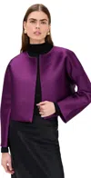 Leset Bobbi Crop Jacket Aubergine In Purple