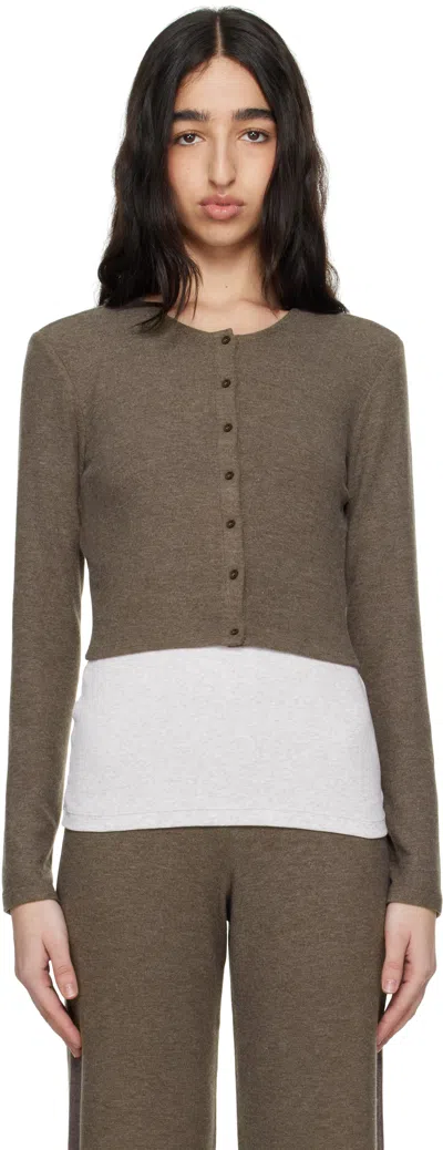 Leset Brown Lauren Crop Ii Cardigan