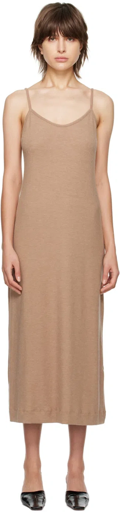 Leset Brown Lauren Midi Dress In Sand