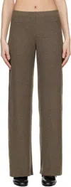 Leset Lauren Wide-leg Lounge Trousers In Brown