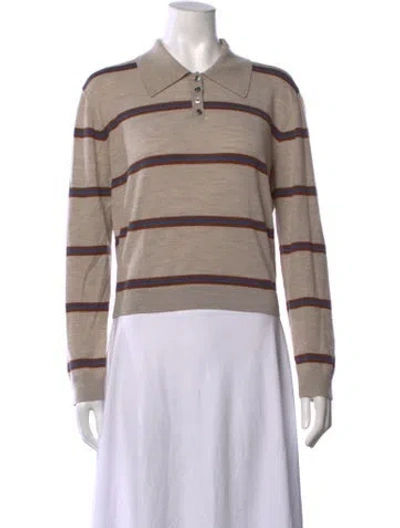 Pre-owned Leset Cashmere Striped Sweater In Neutrals