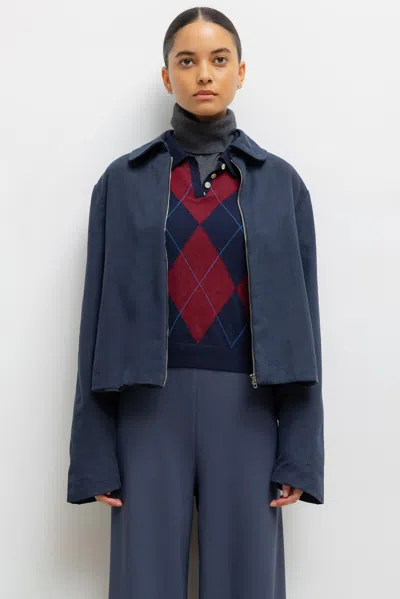 Leset Chloe Zip Jacket In Blue