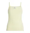 Leset Pointelle Classic Tank Top In Yellow