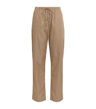 Leset Cotton-blend Stripe Yoshi Trousers In Brown