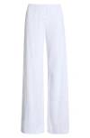 Leset Boxer Pointelle-knit Cotton Pants In White