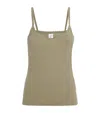 Leset Cotton Pointelle Tank Top In Green