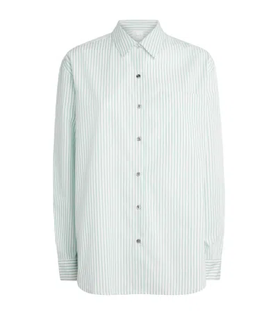Leset Cotton-blend Stripe Yoshi Shirt In Green