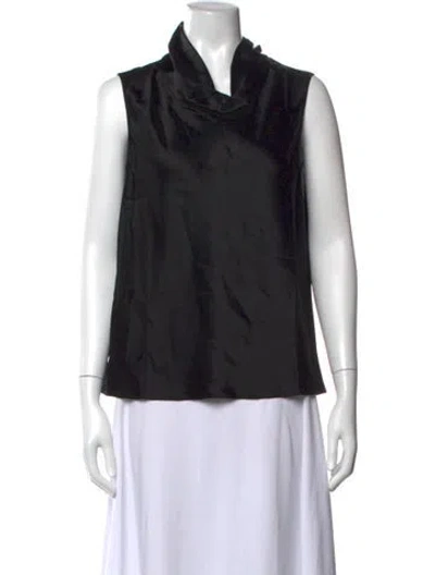 Pre-owned Leset Cowl Neck Sleeveless Top In Black