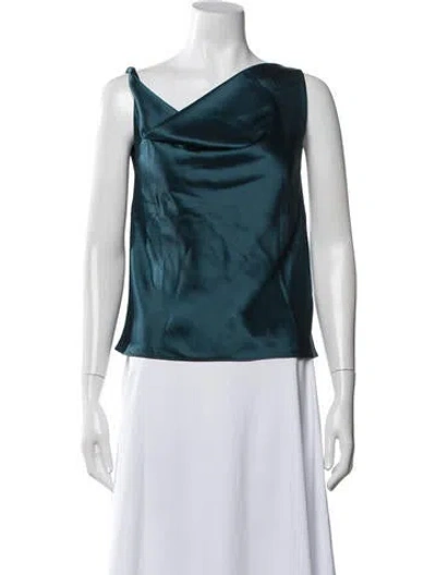 Pre-owned Leset Cowl Neck Sleeveless Top W/ Tags In Blue