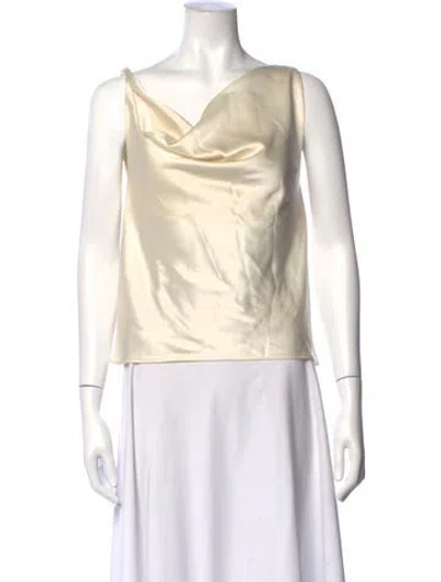 Pre-owned Leset Cowl Neck Sleeveless Top W/ Tags In Neutrals